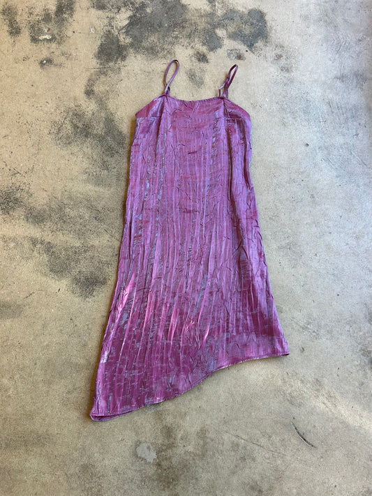 Purple Satin Slip Dress